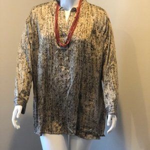 Michael Kors Tan Multi Blouse 3x